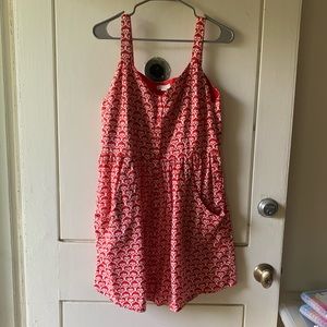 Mata Traders Red & White Patterned Mini Dress